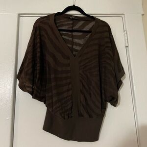Express Brown Sheer‎ Flowy Top Size X Small